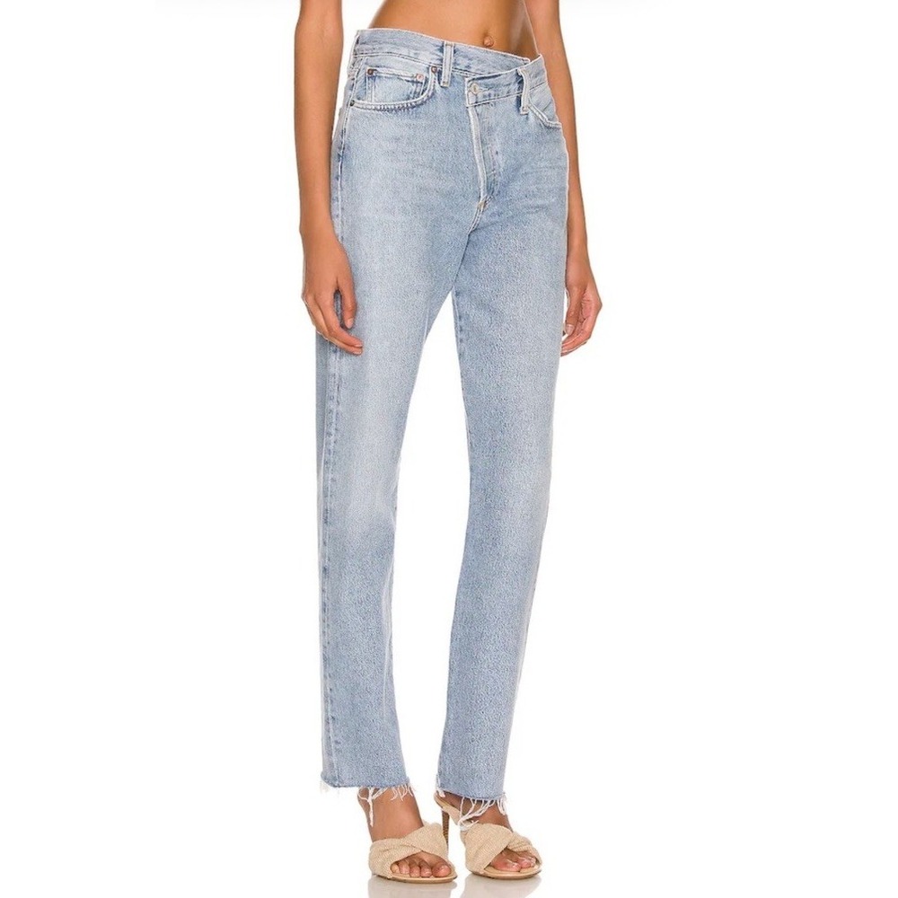 AGOLDE Criss Cross High Rise‎ Straight Jeans Light Wash Size 27 Casual Summer